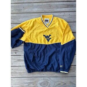 Vintage Y2K Old Gold N Blue West Virginia University Pullover Jacket